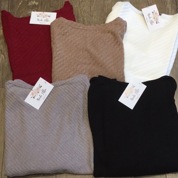 Camel Off Shoulder Ribbed Batwing Top - Picture 3 of 5